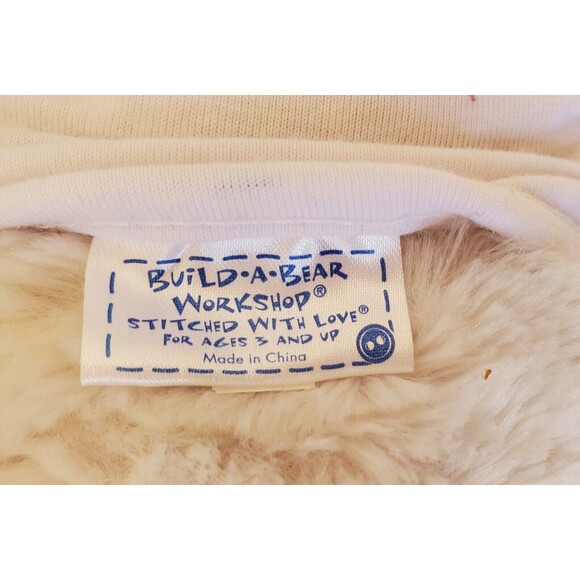 Build A Bear Workshop White Teddy Bear Plush Brown Nose 16" BAB Plush Tank Top - Picture 8 of 8